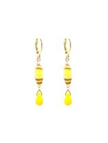 Brinco Cléo cristal de murano amarelo