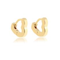 Brinco Clic Mini Coração Liso Folheado A Ouro