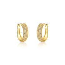 Brinco click cravejado banhado ouro