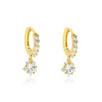 Brinco Click Estrela Zircônia Folheado A Ouro 18k Brinco Click Estrela Zircônia Folheado A Ouro 18k