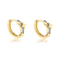 Brinco Click Estrelas Zircônia Folheado A Ouro