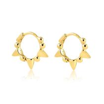 Brinco Click Radhau Com Spikes Folheado A Ouro 18k