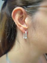 Brinco Click Tifany Banho Prata 925 Semijoia 50 Milésimos - 1 Par Brinco Click Tifany Banho Prata 925 Semijoia 50 Milésimos - 1 Par