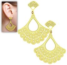 Brinco Com Detalhes Em Filigrana PRI Style Folheado A Ouro 18K Antialérgico