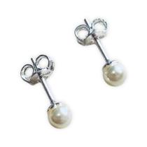 Brinco com Mini Perola 4mm em Prata 925