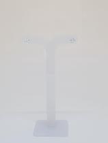 Brinco com pedra cravejada banhado a Prata Maribel