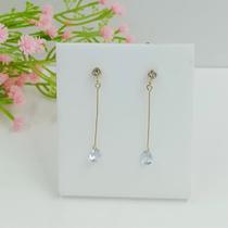 Brinco com Pedra Pendurada Folheado a Ouro 300400