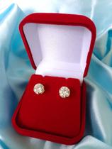 Brinco Com ponto de Luz 8mm Banhado a Ouro 18k