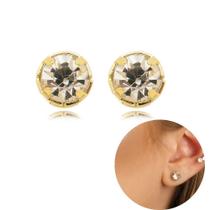 Brinco Com Ponto de Luz Bolinha Folheado em ouro 18k