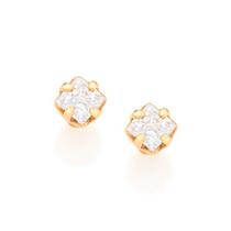 Brinco Composto Por 2 Zirconias (Par) De 2X2mm. - Rommanel Tamanho:0Cor:BRANCO