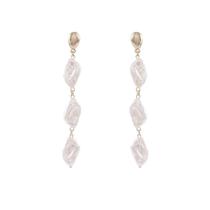 Brinco Comprido Armazem Rr Bijoux Pedra Fosca Dourado