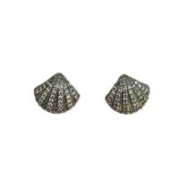 Brinco Concha Cravejada M - Banho de Ouro18k ou Platina Brinco Concha Cravejada M - Banho de Ouro18k ou Platina
