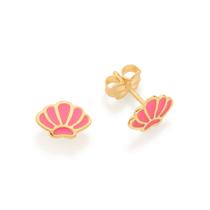 Brinco concha folheado a ouro ROSA 526574 Rommanel Brinco concha folheado a ouro ROSA 526574 Rommanel