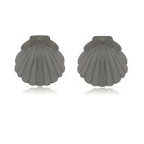 Brinco Concha Grande Ródio Negro