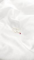 Brinco Coração 1.9cm e Pingente Zircônia Pink Ouro 18k.