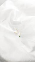 Brinco Coração 1.9cm e Pingente Zircônia Verde Ouro 18k.