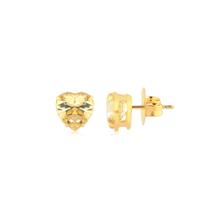 Brinco Coração 10mm Yellow Fancy Virginia Folheado A Ouro Brinco Coração 10mm Yellow Fancy Virginia Folheado A Ouro