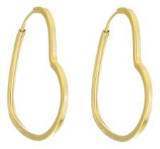 Brinco Coração 16 Mm Em Ouro 18k 750 Dourado