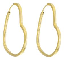 Brinco Coração 19 Mm Em Ouro 18k 750 Dourado