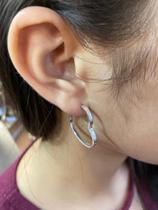 Brinco Coração 2 cm fio redondo grosso Prata 925