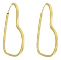 Brinco Coração 25 Mm Em Ouro 18k 750 Dourado Brinco Coração 25 Mm Em Ouro 18k 750 Dourado