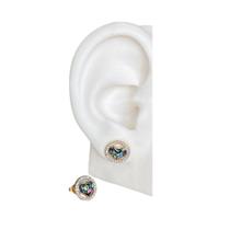Brinco Coração Abalone banhado a ouro 08.4780