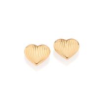 Brinco Coração Abaulado Banhado a Ouro Rommanel 527548 Cor:Dourado