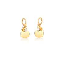 Brinco Coração Bee Bless banhado à ouro 18 k com pedra de cristal Brinco Coração Bee Bless banhado à ouro 18 k com pedra de cristal