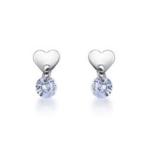 Brinco Coração Clássico Atemporal c/ Zirconia Aço Inox