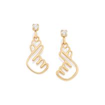 Brinco coração coreano finger heart BRANCO 527423 Rommanel