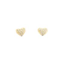 Brinco Coração Cravejado Zircônias Banho Ouro 18k Semijoia Dourada