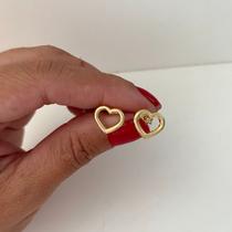 Brinco Coração de Luxo Semijoias Clássica Simonatto