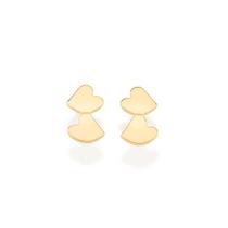 Brinco coração duplo folheado a ouro - tam.único 526977