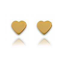 Brinco Coração Liso Banhado a Ouro 18K Brinco Coração Liso Banhado a Ouro 18K