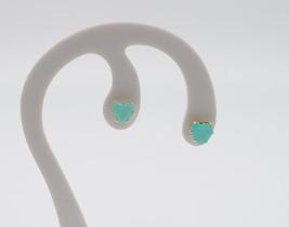 Brinco Coração Médio Zircônia Verde Água Banhado em Ouro 18K Brinco Coração Médio Zircônia Verde Água Banhado em Ouro 18K