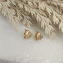 Brinco Coração Microcravejado P