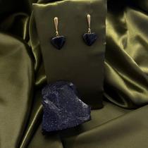 Brinco coração no pino (ouro)- pedra estrela