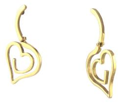 Brinco Coração Pendente Ouro 18k 750 Feminino Certificado