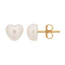 Brinco Coração Pérola Banhado a Ouro 18K Brinco Coração Pérola Banhado a Ouro 18K