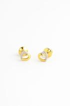 Brinco Coração Rhodium Ouro 18k - 0.51 Brinco Coração Rhodium Ouro 18k - 0.51