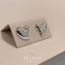 Brinco coração robusto m banhado em prata 925 Brinco coração robusto m banhado em prata 925