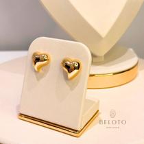 Brinco coração robusto p banhado em ouro 18k Brinco coração robusto p banhado em ouro 18k