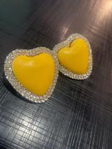 Brinco Coração Strass Am Brinco Coração Strass Am