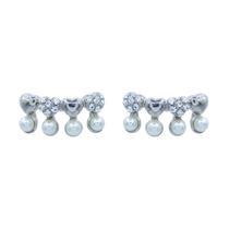 Brinco Coração Strass e mini Pérolas Semijoia Akasaki BC3519 Brinco Coração Strass e mini Pérolas Semijoia Akasaki BC3519