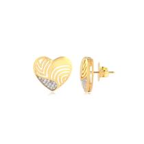 Brinco Coração Trabalhado Cristal Folheado Ouro Zircônia