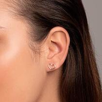 Brinco coração vazado banhado a ouro 18k Cód. 52649900 Linha Permanente Rommanel