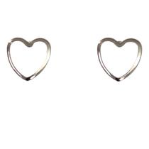 Brinco Coração Vazado em Aço Inox