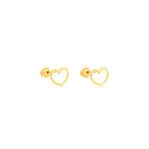 Brinco Coração Vazado Pequeno Ouro Dourado BRX0183 - ELISTER
