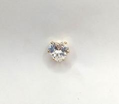 Brinco Coração Zircônia Cristal Médio Banhado em Ouro 18K Brinco Coração Zircônia Cristal Médio Banhado em Ouro 18K