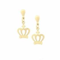 Brinco Coroa Folheado A Ouro 18K. Amanda